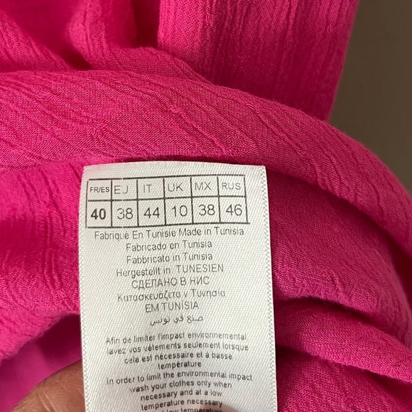 NAF NAF Paris Bright Pink Blouse Top Women’s Medium FR 40 - Picture 6 of 11